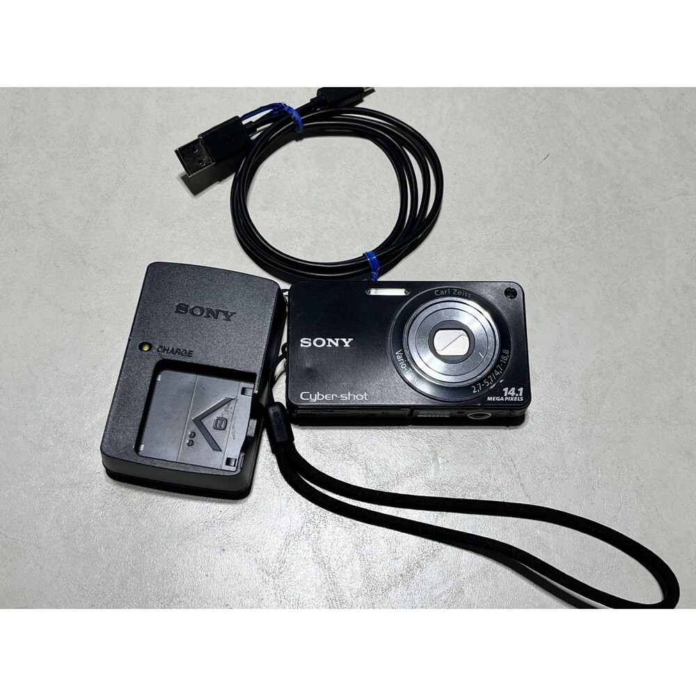 Sony Cyber-shot DSC-W350 with charger, new battery, USB, memory card